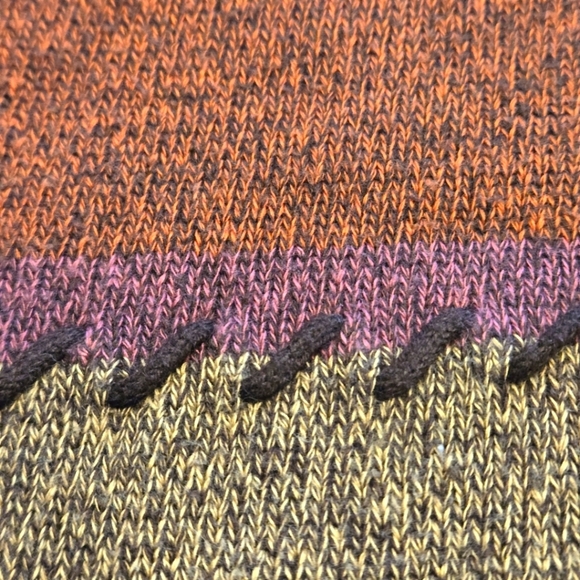 First Issue Women’s XL Pullover Sweater Metallic Colorblock Rust Plum Taupe - Picture 12 of 13